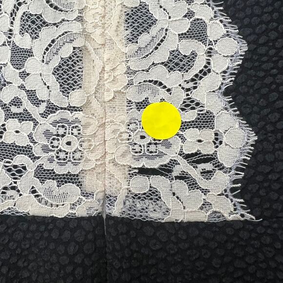 Rachel Rachel Roy SIZE 6 Black Pebbled Lace 3/4 Sleeve Fit & Flare Mini Dress - Picture 6 of 6